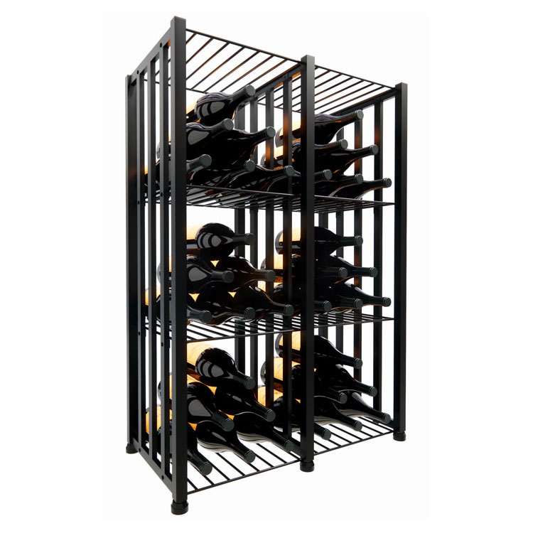 VintageView Free Standing Case & Crate Bin 96 Wine Bottle Storage - Black