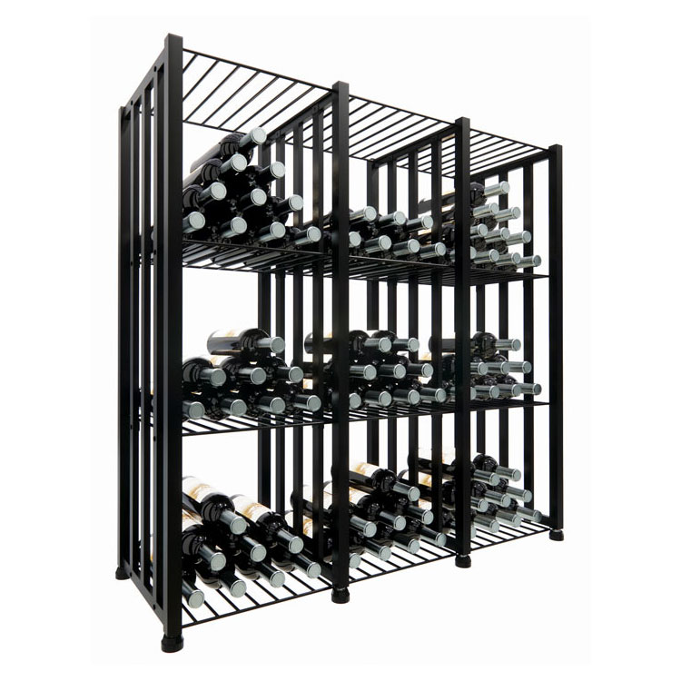 VintageView Free Standing Case & Crate Bin 144 Wine Bottle Storage - Black