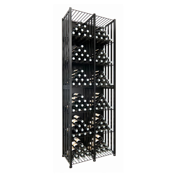 VintageView Free Standing Tall Case & Crate Bin 192 Wine Bottle Storage - Black