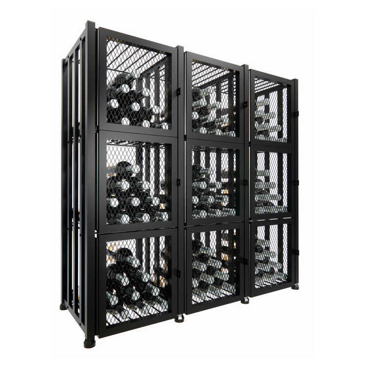 VintageView Free Standing Case & Crate Bin 144 Wine Bottle Storage - Black