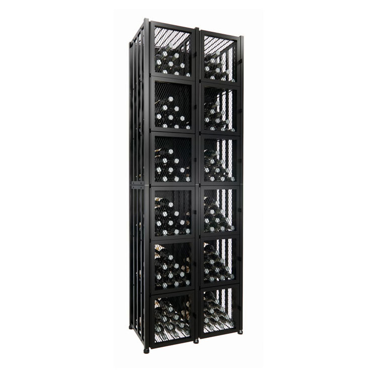 VintageView Free Standing Tall Case & Crate Bin 192 Wine Bottle Storage - Black