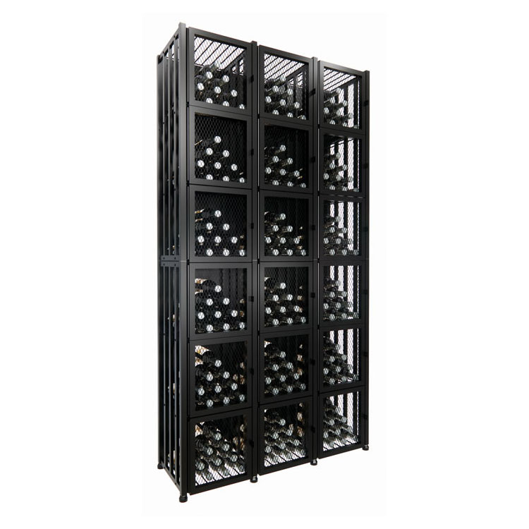 VintageView Free Standing Tall Case & Crate Bin 288 Wine Bottle Storage - Black