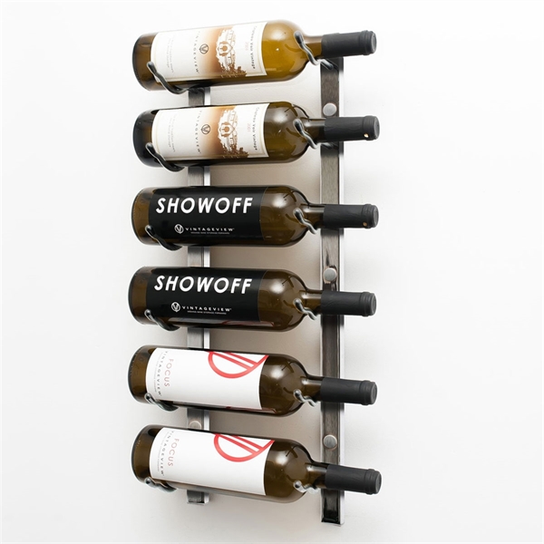 VintageView Wall Mounted W Series 2 - 6 Bottle Wine Rack 1 Deep - Platinum 2ft