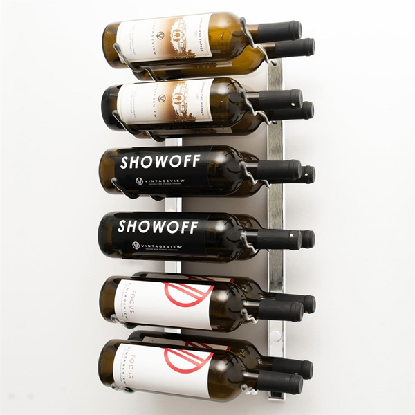VintageView Wall Mounted W Series 2 - 12 Bottle Wine Rack 2 Deep - Platinum 2ft