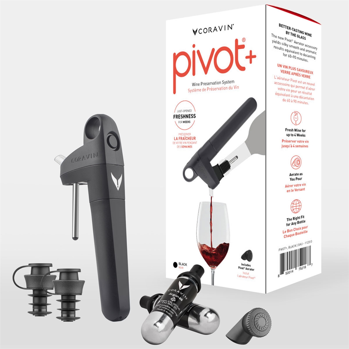 Coravin Pivot+ Wine Preservation System - Black