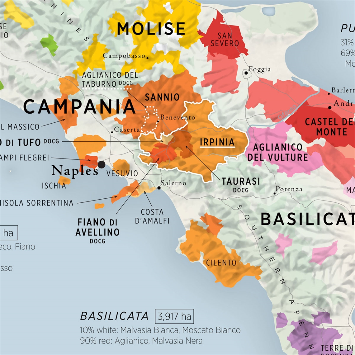 De Long’s VINO.ONE Series Wine Map of Italy