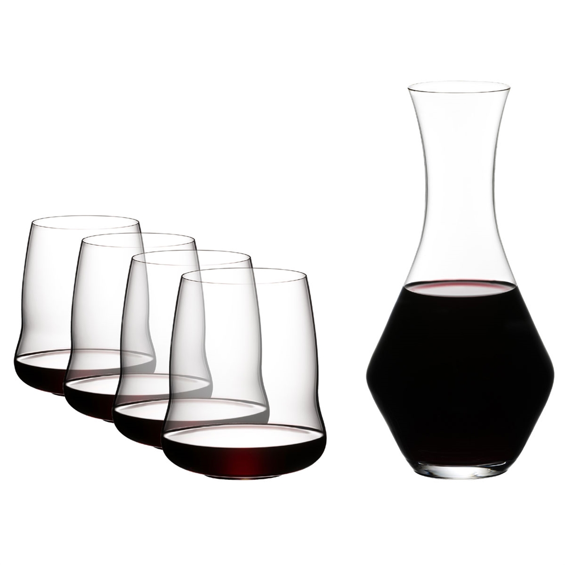 Riedel Stemless Wings Cabernet Sauvignon Glasses x4 + Decanter Gift Set - 5789/30