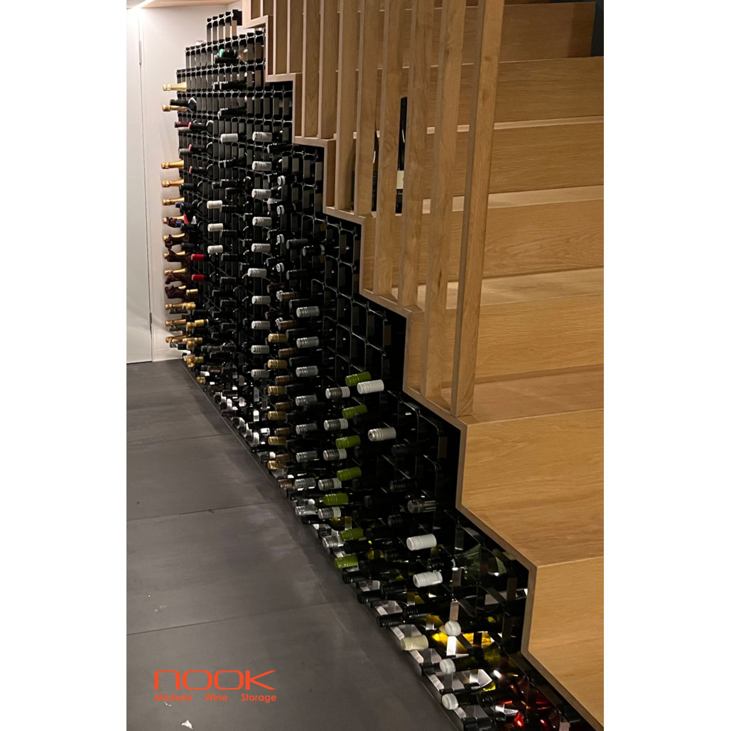 NOOK 25/30 Bottle Self Assembly Wine Rack - Black