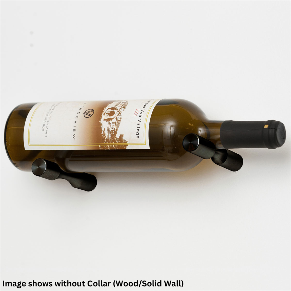 VintageView Wall Mounted Vino Series - Vino Pins 1 Bottle Wine Rack - Black