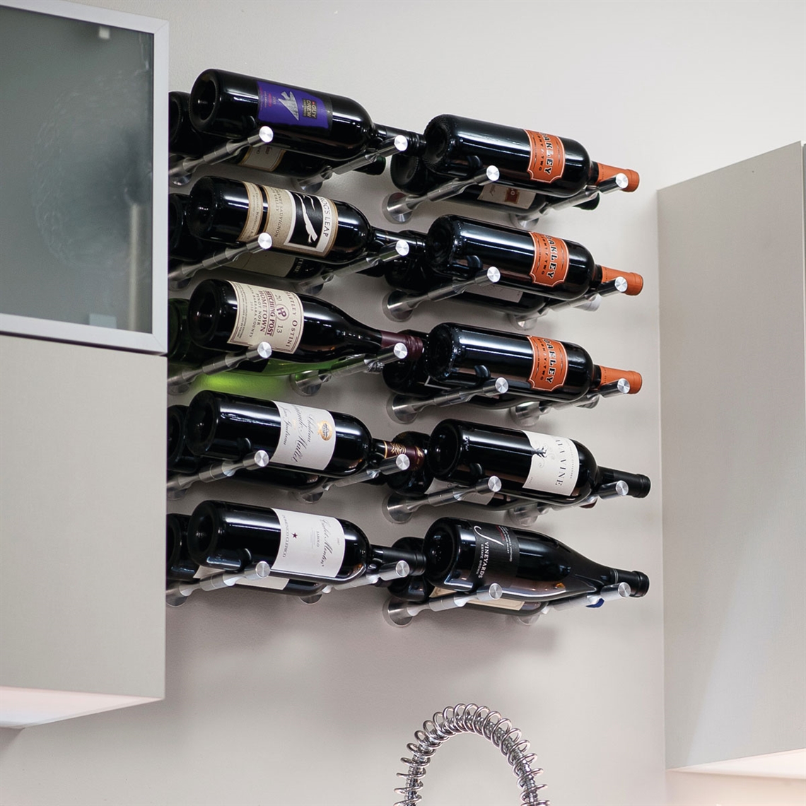 VintageView Wall Mounted Vino Series - Vino Pins 2 Bottle Wine Rack - Aluminium