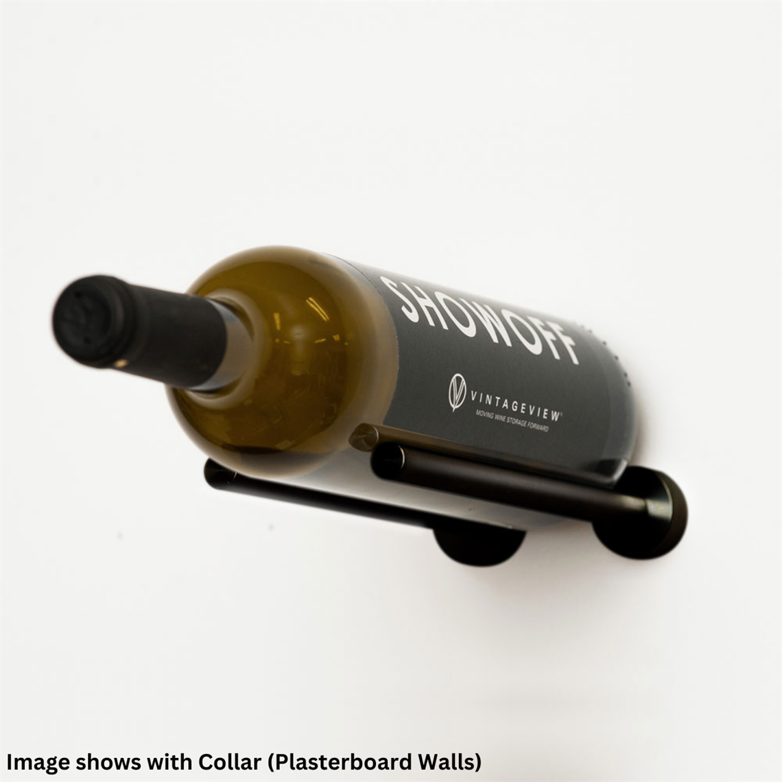 VintageView Wall Mounted Vino Series - Vino Rails 1 Bottle Wine Rack - Black
