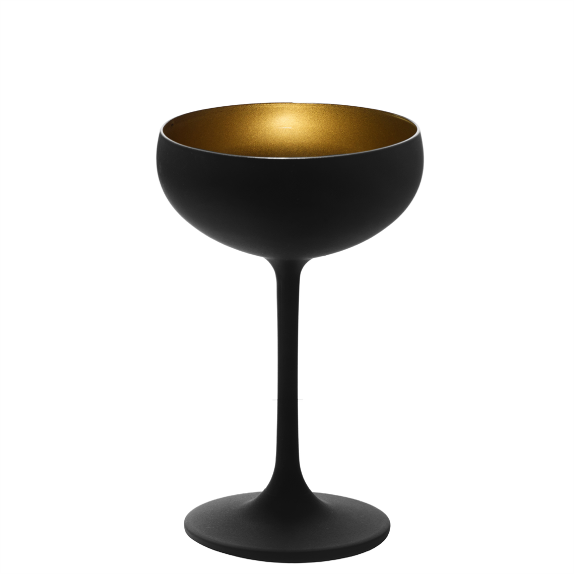 Stolzle Elements Champagne Coupe/Saucer - Black & Gold - Set of 6