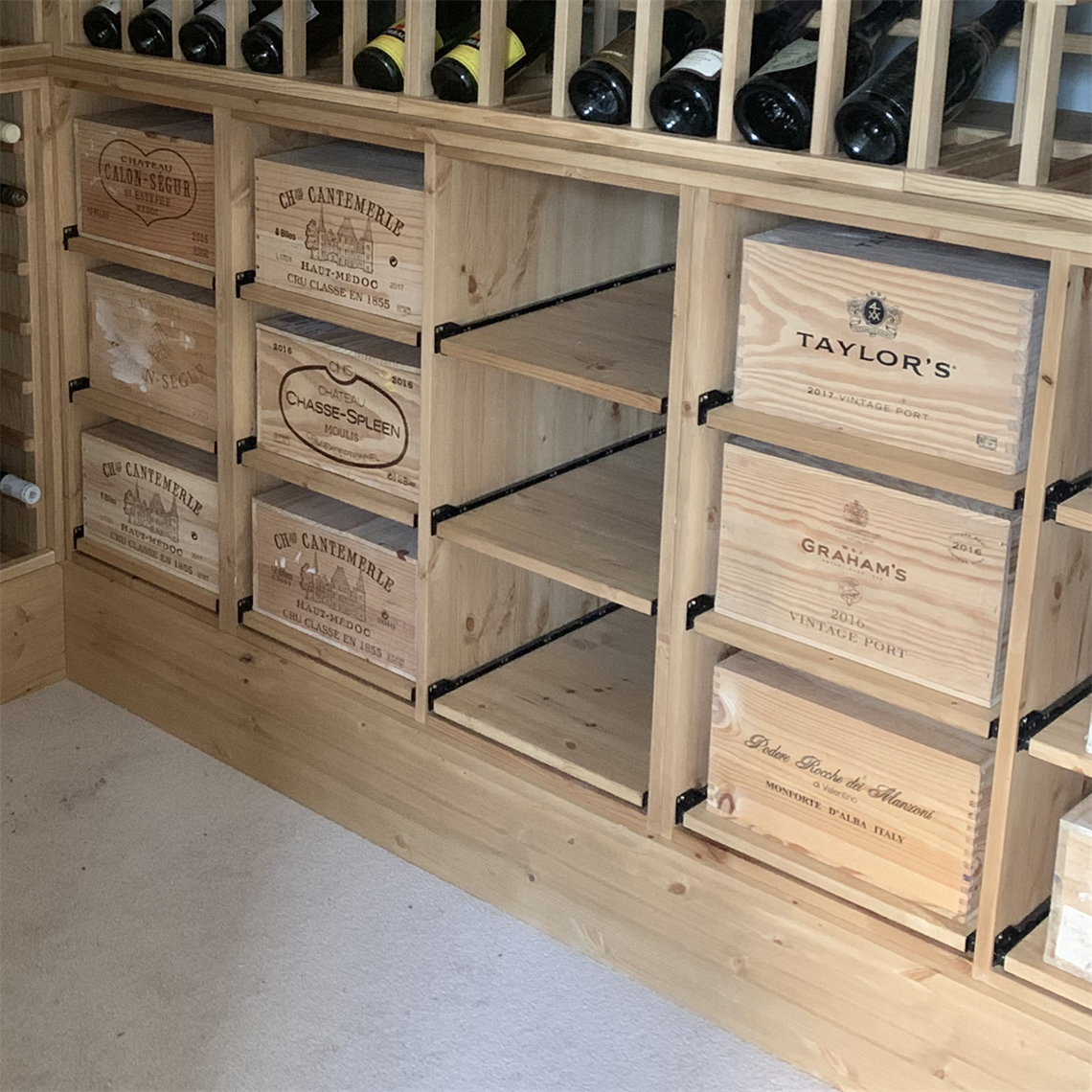 Wooden Wine Bottle Case Rack - 2 Drawer