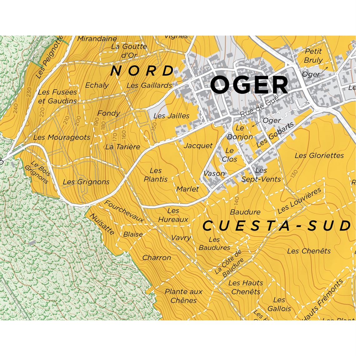 De Long’s Map of Côte des Blancs Champagne - Oger Grand Cru