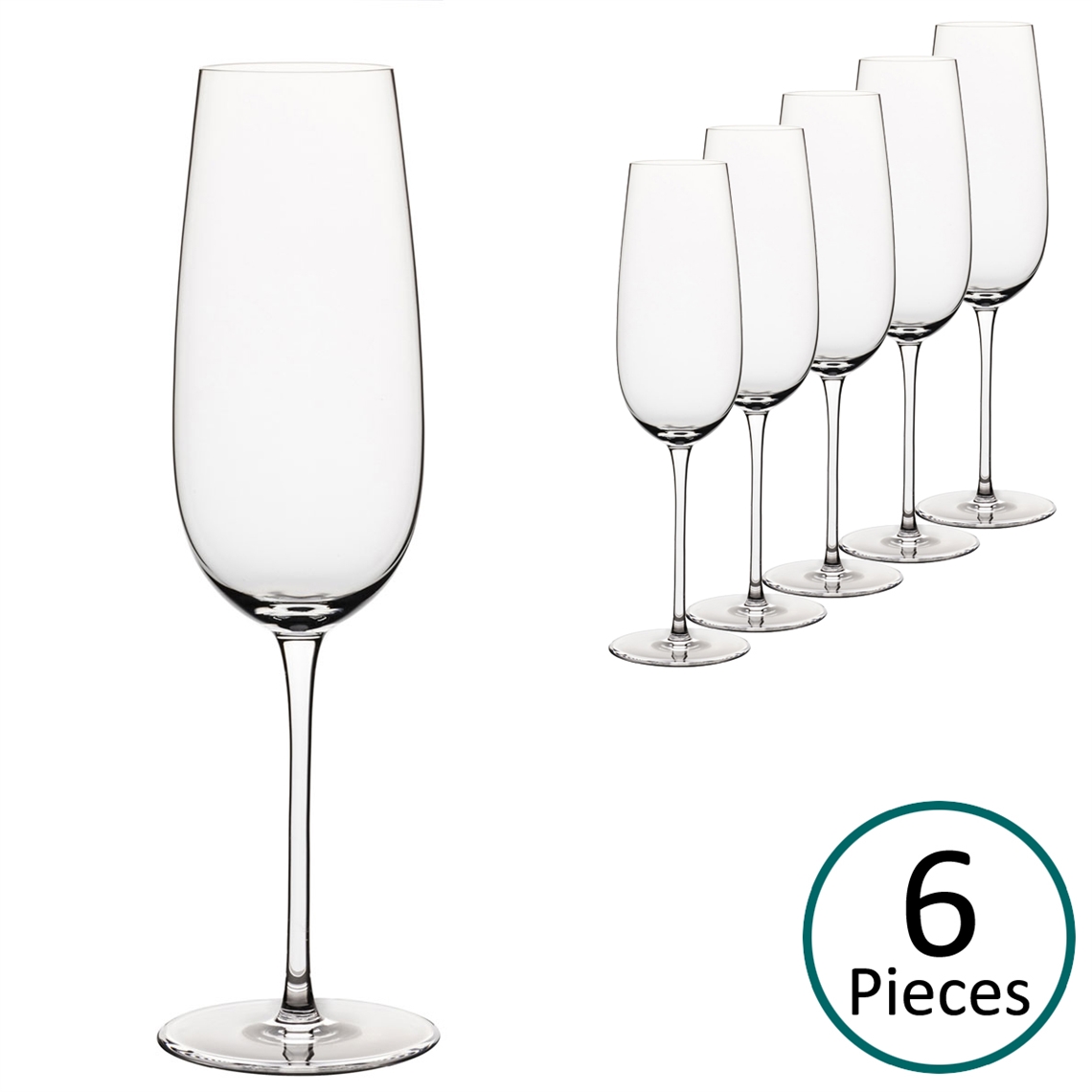 Elia Leila Crystal Champagne/Sparkling Wine Glass - Set of 6