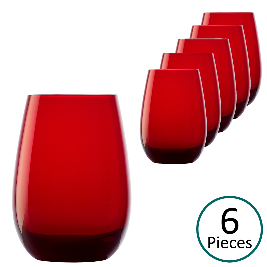 Stolzle Elements Red Water/Mixer Tumbler Glass 465ml - Set of 6