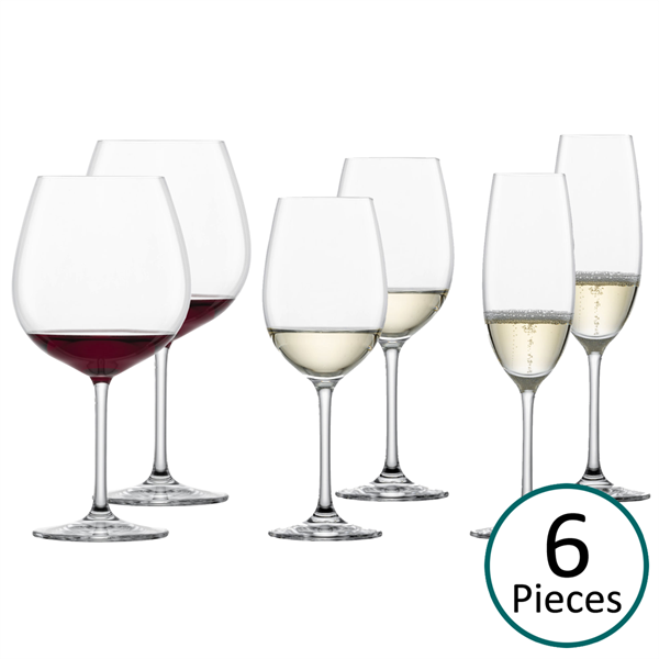 Schott Zwiesel Ivento Burgundy, White & Champagne Glasses - Set of 6
