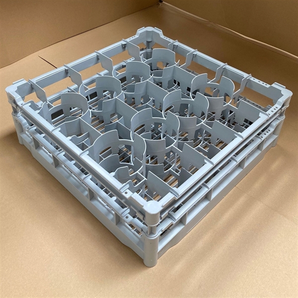 Ex-Use Fries Glass Washer Tray 500 x 500 x 155mm - 20 Glasses - 99mm Cell
