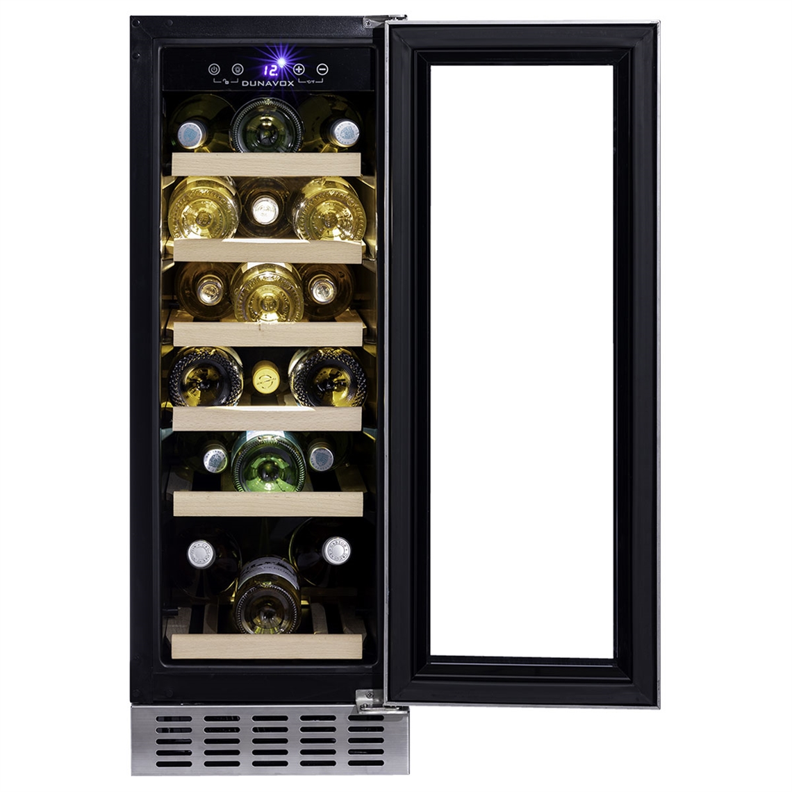Dunavox Wine Cabinet Flow - Single Temperature Built-In Under Counter - Stainless Steel DAUF-19.58SS