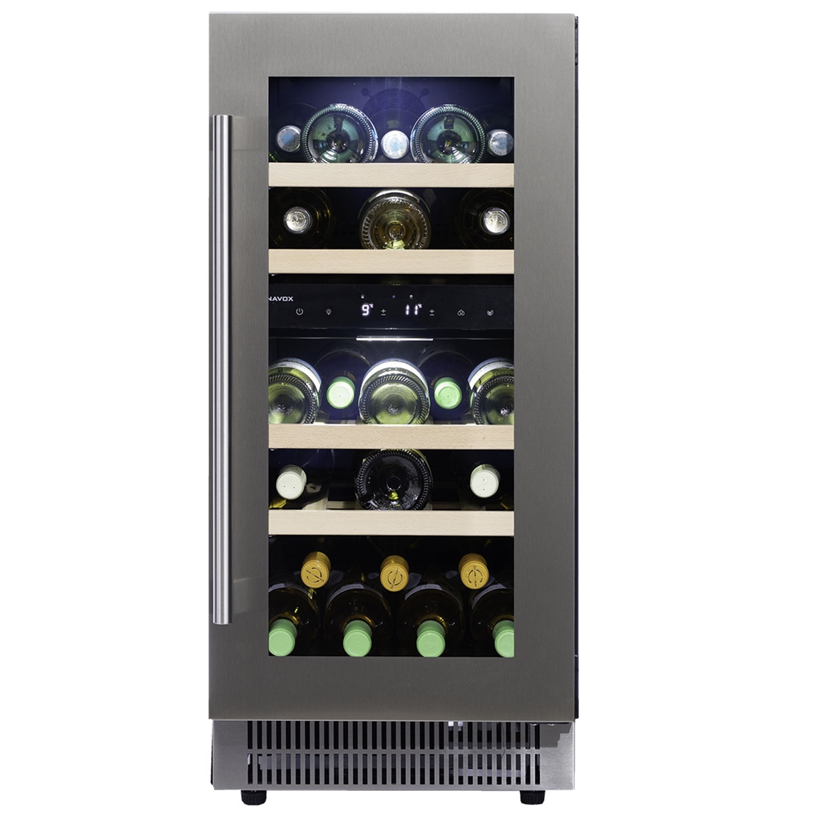 Dunavox Wine Cabinet Flow - 2-Temperature Built-In Under Counter - Stainless Steel DAUF-32.78DSS