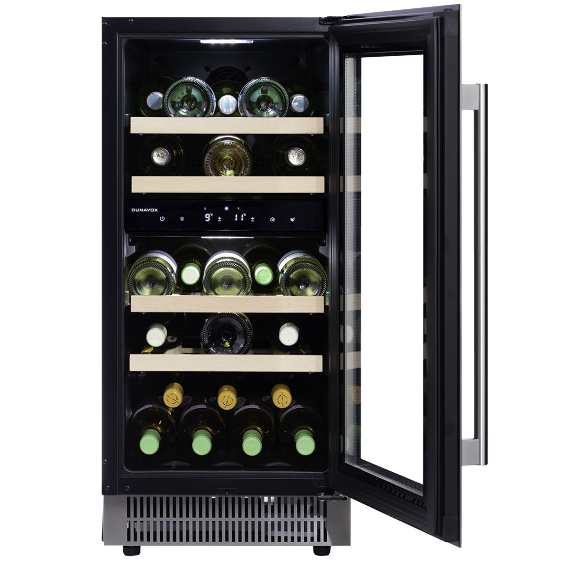 Dunavox Wine Cabinet Flow - 2-Temperature Built-In Under Counter - Stainless Steel DAUF-32.78DSS
