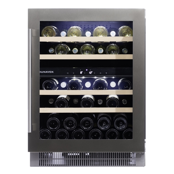 Dunavox Wine Cabinet Flow - 2-Temperature Built-In Under Counter - Stainless Steel DAUF-39.121DSS
