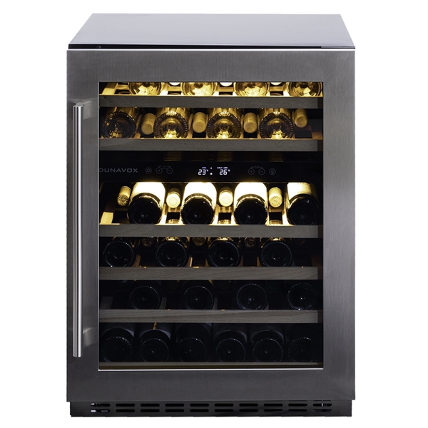 Dunavox Wine Cabinet Flow - 2-Temperature Built-In Under Counter - Stainless Steel DAUF-46.145DSS