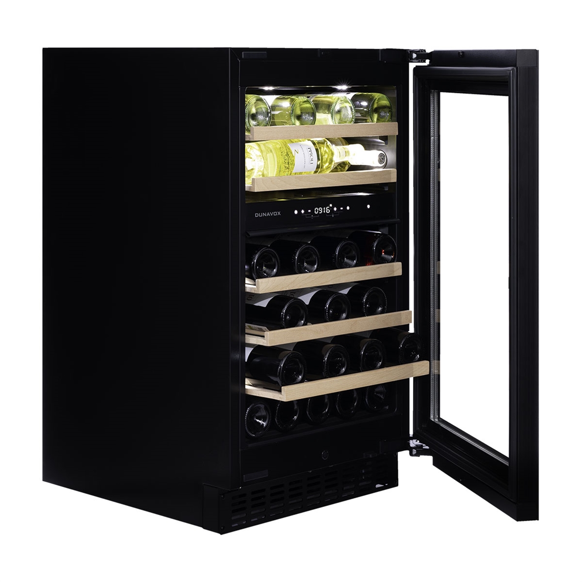 Dunavox Wine Cabinet Flow - 2-Temperature Built-In Under Counter - Black DAUF-38.100DB.TO