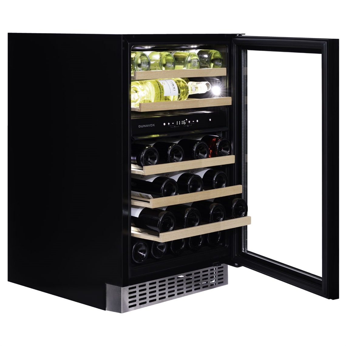 Dunavox Wine Cabinet Flow - 2-Temperature Built-In Under Counter - Stainless Steel DAUF-38.100DSS.TO