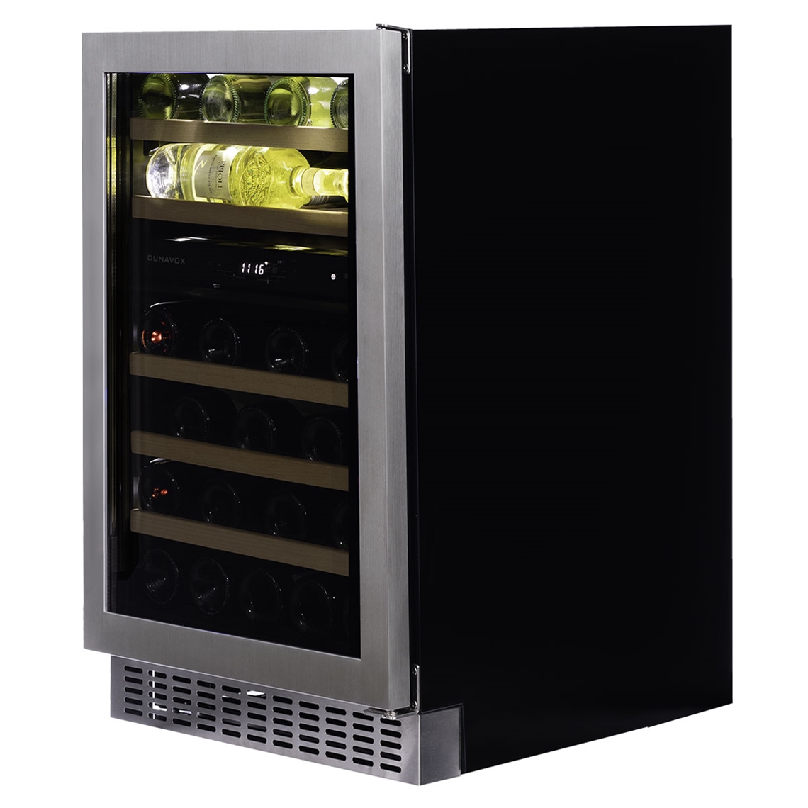 Dunavox Wine Cabinet Flow - 2-Temperature Built-In Under Counter - Stainless Steel DAUF-38.100DSS.TO